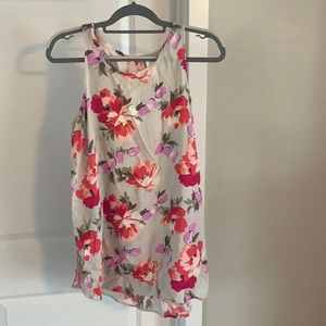 Like New Sleeveless Top with Large Flower Print